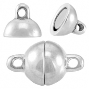 Fermoir aimanté en métal DQ boule 8mm argenté antique (sans nickel)