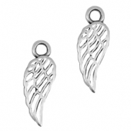 Breloques en métal DQ aile d'ange Argenté antique (sans nickel)