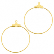 Supports boucles d'oreilles créoles 30mm en métal DQ doré (sans nickel)