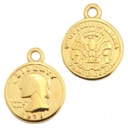 Breloques en métal DQ pièce de monnaie Doré (sans nickel)
