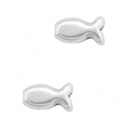 Perles en métal DQ poisson Argenté antique (sans nickel)