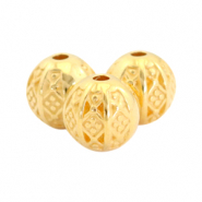 Perles en m&eacute;tal DQ balle boh&egrave;me 8mm Dor&eacute; (sans nickel)
