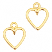 Breloques en métal DQ cœur ouvert 14x11mm Doré (sans nickel)