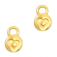 Breloques en métal DQ cœur 6mm Doré (sans nickel)