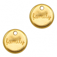 Breloques en métal DQ 12mm "family" Doré (sans nickel)