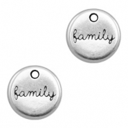 Breloques en métal DQ "family" Argenté antique (sans nickel)