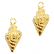 Breloques en métal DQ coquille doré (sans nickel)