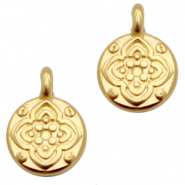 Breloques en métal DQ fleur 7mm Doré (sans nickel)
