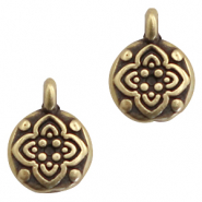 Breloques en métal DQ avec fleur Bronze antique (sans nickel)