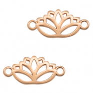 Breloques en métal DQ connecteur lotus Doré rosé (sans nickel)