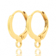 Apprêts en métal DQ boucles d'oreilles dormeuses avec anneau doré (sans nickel)