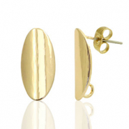 Apprêts en métal DQ puce d'oreille ovale 9x18mm Doré (sans nickel)