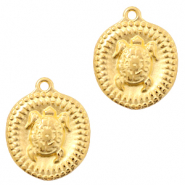 Breloques en métal DQ tortue Doré (sans nickel)