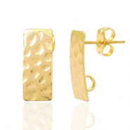 Apprêts en métal DQ puce d'oreille rectangle avec anneau Doré (sans nickel)