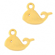 Breloques en métal DQ baleine Doré (sans nickel)