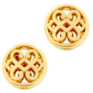 Perles en métal DQ fleur rond 11mm Doré (sans nickel)