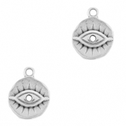 Breloques en métal DQ Oeil porte-bonheur Argenté antique (sans nickel)