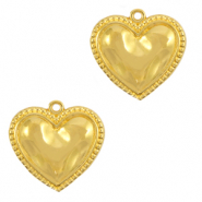 Breloques en métal DQ coeur Doré (sans nickel)