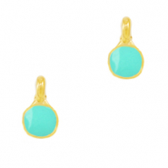 Breloques en métal DQ Vert turquoise-doré (sans nickel)