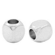 Perles en métal DQ cube 3mm Argenté antique (sans nickel)