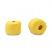 Perles en c&eacute;ramique DQ grecque 5mm Jaune chaud