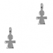 Breloques en métal DQ fille Argenté antique (sans nickel)