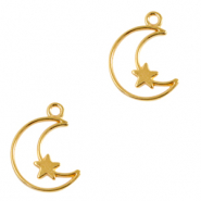 Breloques en métal DQ lune et étoile Doré (sans nickel)
