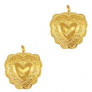 Breloques en métal DQ coeur Doré (sans nickel)