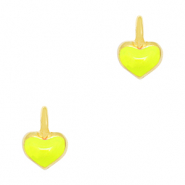Breloques en métal DQ coeur Doré-jaune néon (sans nickel)