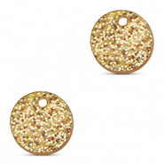 Pendentifs accroche-regard 12mm Doré clair pailleté