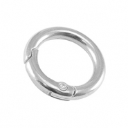 Apprêts en métal DQ porte-clés 20mm Argenté antique (sans nickel)