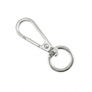 Apprêts en métal DQ porte-clés 40mm Argenté antique (sans nickel)