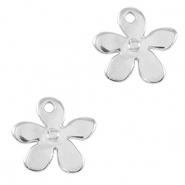 Breloques en métal DQ fleur Argenté antique (sans nickel)