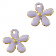 Breloques en métal DQ fleur Doré-violet (sans nickel)