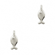 Breloques en métal DQ poisson Argenté antique (sans nickel)