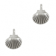 Breloques en métal DQ coquillage Argenté antique (sans nickel)