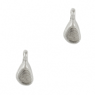 Breloques en métal DQ coquillage Argenté antique (sans nickel)