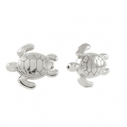 Perles en métal DQ tortue Argenté antique (sans nickel)