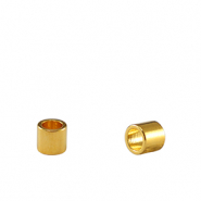 Perles en m&eacute;tal DQ tubes Dor&eacute; (sans nickel)