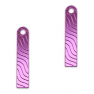 Pendentifs accroche-regard barre vague Violet lilas métallique