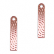 Pendentifs accroche-regard barre vague Rose clair métallique