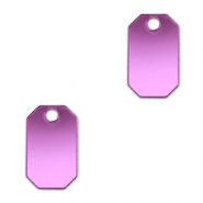 Pendentifs accroche-regard octogone Violet lilas métallique