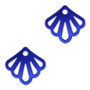 Pendentifs accroche-regard coquille Bleu royal métallique