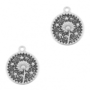 Breloques en métal DQ fleur Argenté antique (sans nickel)