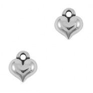 Breloques en métal DQ coeur Argenté antique (sans nickel)