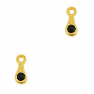 Breloques en métal DQ goutte Doré-noir (sans nickel)