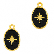Breloques en métal DQ étoile Doré-noir (sans nickel)