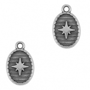 Breloques en métal DQ étoile Argenté antique (sans nickel)