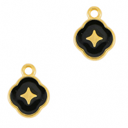 Breloques en métal DQ étoile Doré-noir (sans nickel)