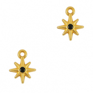 Breloques en métal DQ étoile Doré-noir (sans nickel)